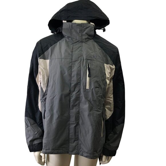CHAPS MEN'S WATER RESISTANT FLEECE-LINED HOODED‎ JACKET /COAT LG NWT